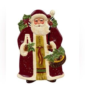 Certified International Santa Christmas Plate 10” x 6.5” EUC Susan Wingate